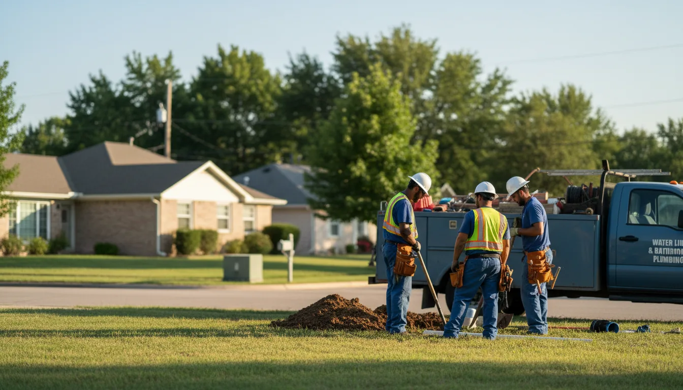 Residential water line and bathroom plumbing service in Grove City, OH